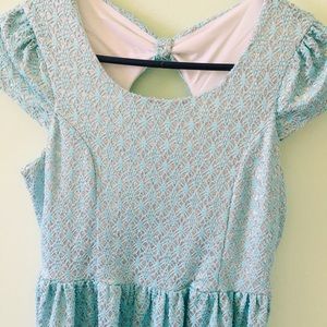 Beautiful blue and silver sparkle dress.